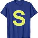 Chipmunk Halloween Carnival Group Costume Letter S Shirt Blu T-Shirt size L