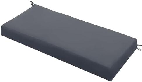 Outdoor Bench Cushion Waterproof 48"x18" – Fade-Resistant Patio Furniture Cushion with Ties for Porch Swing, Loveseat, or Indoor Bench Replacement, Dark Grey