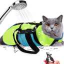 AWOOF Cat Grooming Bag Adjustable Cat Bathing Bag Anti Scratch Bite Polyester Soft Durable Mesh Cat Shower Bag for Small Medium Large Cats