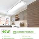 ANTLUX 4ft LED Flush Mount Linear Lights 40W 4500lm Kitchen Light Fixtures, 5000K, 4 Foot led Kitchen Ceiling Light fixtures for Living Room, Laundry, Replace for Fluorescent Version 2 Pack