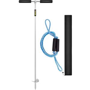 VEVOR Sand Anchor, 36" Length Auger to The Beach and Sandbar, 316 Stainless Steel Screw Anchor w/Removable Handle, Bungee Line & Carry Bag, for Jet Ski PWC Pontoon Kayak
