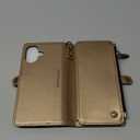 Defencase Compatible with iPhone 16 Plus Case Wallet with RFID Blocking Card Holder for Women Men, PU Leather Magnetic Snap Flip Zipper Strap Wallet Phone Case for iPhone 16 Plus 6.7", Desert Titanium