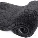 Walensee Large Bathroom Rug XL Extra Soft and Absorbent Shaggy Bath Mat Machine Washable Non Slip Bath Mat, Luxury Bathroom Floor Mat, Black