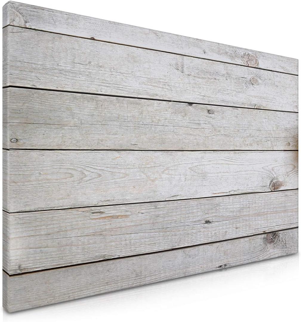 Navaris Magnetic Dry Erase Board - 16 x 24 inches Decorative White Board for Wall with Design, Includes 5 Magnets and Marker - Wooden Planks