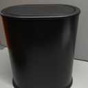 Anzoymx Stainless Steel Bathroom Trash Cans 1.8 Gallons Small Garbage Can with Pop up Lid, Metal Narrow Wastebasket, Slim Waterproof Litter Trash Bins Set for Bedroom, Toilet, Office (Black)