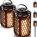 2pcs Outdoor Speakers with Torch Atmosphere,10W Portable Bluetooth Stereo Speaker,IP65 Waterproof Led Flame Speakers, Torch Lights for Patio Home Decor, for Men Women Dads Moms