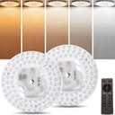 6.69inch 36W Ceiling Fan LED Light Replacement with Remote, 3200LM LED Light Engine Retrofit Kit, Dimmable 5CCT 2700K/3000K/3500K/4000K/5000K Ceiling Fan Light Kits, AC110-130V -2Pack