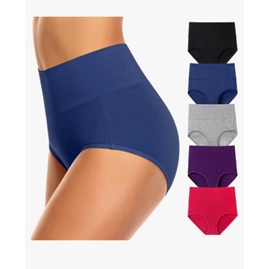 OLIKEME High Waisted Underwear for Women Tummy Control Cotton Panties Postpartum Ladies Briefs Multipack(5 XL size)