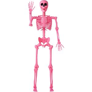 JOYIN 5.6 FT Halloween Posable Skeleton Life Size, Giant Outdoor Yard Skeletons, Pink Plastic Skeleton with Movable Joints for Haunted House Props, Halloween Decorations, Spooky Scary Skeletons Party