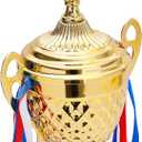 Juvale Gold Trophy Cup - Tournament & Championship Trophy Award - Versatile Awards for Soccer, Basketball & Golf - Rewards for Adults & Kids - 15.2 x 7.5 x 5 in