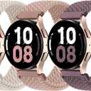 20mm Watch Bands Compatible with Samsung Galaxy Watch 7 FE 6 5 4 40mm 44mm, Galaxy Watch 6 4 Classic, Galaxy Watch 5Pro, Galaxy Watch 3 41mm, Galaxy Active2, 3Pack Stretchy Watch Straps for Women and Men (Starlight/NuePink/SmokeViolet)
