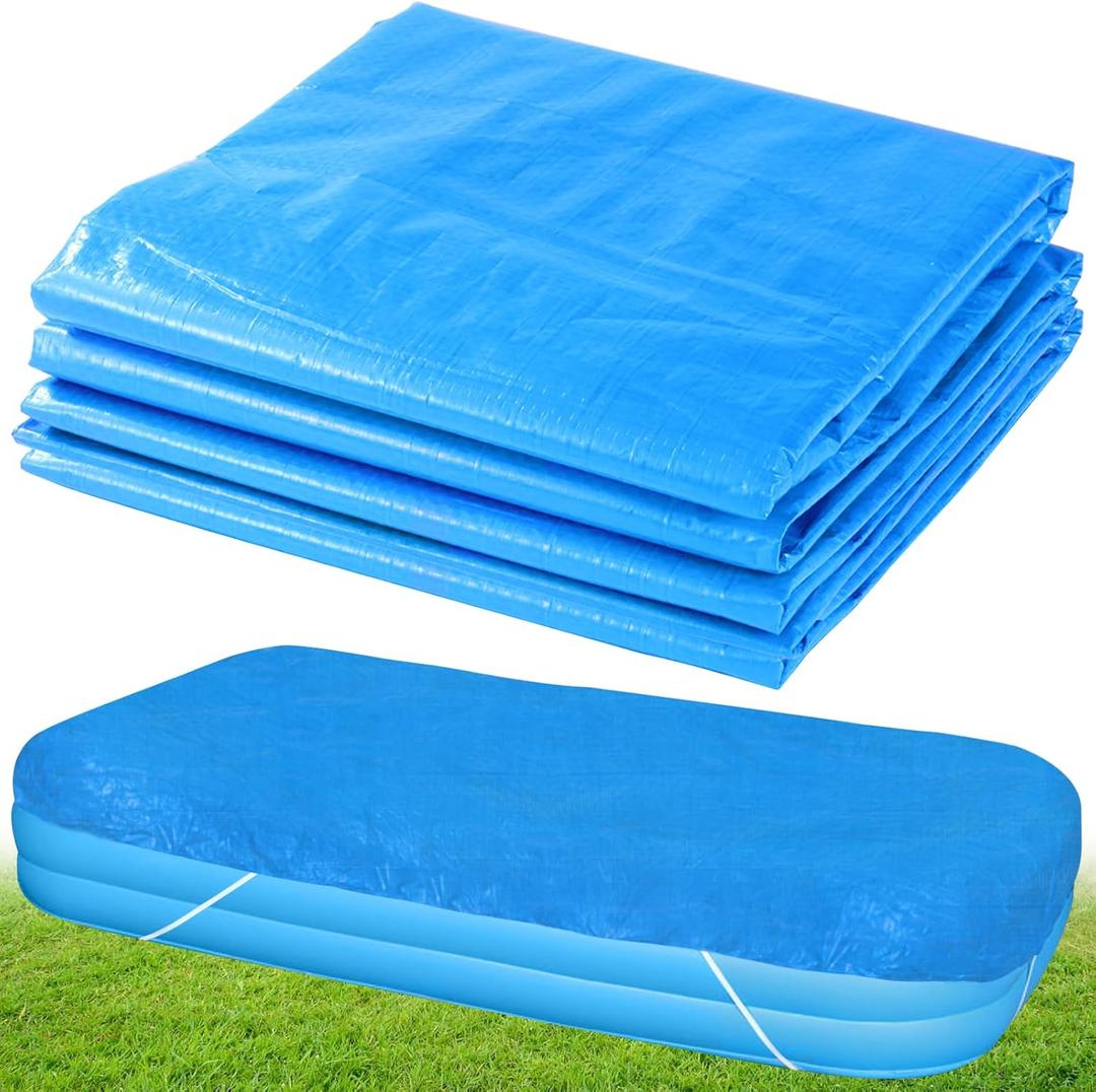 7 5 FT Rectangular Pool Cover,Inflatable Swimming Pool Cover Fits Under 88"x60" Above Ground Pools,Rectangle Above Ground Swimming Pool Cover with Adjustable Drawstring