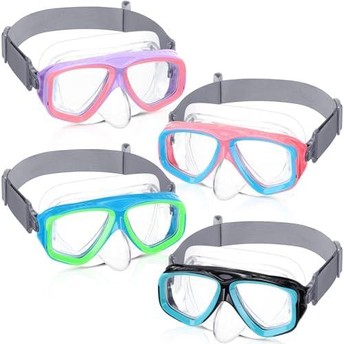 Flutesan 2 Pcs Kids Youth Swim Goggles with Nose Cover Elastic Strap Diving Swim Mask Swimming Waterproof Snorkel Goggle