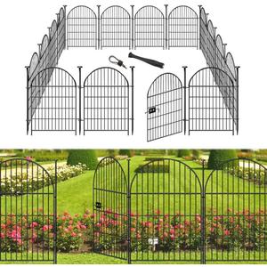 Garden Fencing 36 Inch High with Gate, 14 Panels Garden Fence Total 30.6 Ft(L),No Dig Animal Barrier, Rustproof Metal Wire Garden Fences and Borders for Dogs, Rabbits, Flower Bed Fencing