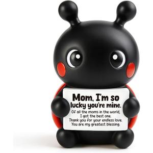 Cute Ladybug Figurine Gifts for Mom from Daughter Son - Unique Mothers Day Birthday Valentines Day Christmas Easter Presents, Sentimental Thank You Gift for Best Mom