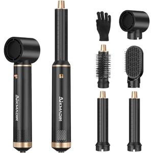5 in 1 Blow Dryer Brush, Upgrade Hair Dryer Brush Air Curler Air Curling Wrap Styler, Detachable Hot Air Brush Negative Ion Curling Brush Iron, Hair Styling Tools for Drying Curling Straightening