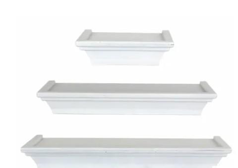 Fred Meyer White Wall Shelves Set of 3
