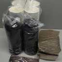 JOLLY CHEF 100 Count 10 oz Coffee Cups with Lids, Sleeves and Stirrers for Home, Office, Kitchen, Cafes, Disposable Hot Paper Cups for all Kinds of Beverages