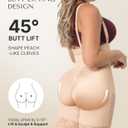 SHAPELLX Fajas Colombianas Shapewear for Women Tummy Control Plus Size Butt Lifting Bodysuit Post Partum Body Shaper (Beige, S)
