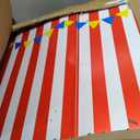 Capoda Large Carnival Ticket Booth Standup Kit, 3D Life Size 6.4 Ft Circus Party Decorations Red White Striped Ticket Pop Up Bar for Birthday School Fair Theater Party Supplies