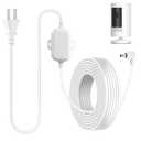 ALERTCAM 25ft Weatherproof Power Cable for Stick Up Cam Battery/Plug-in (3rd Gen), Reliable Charging Cable with Barrel Plug for Continuous Security Power, White