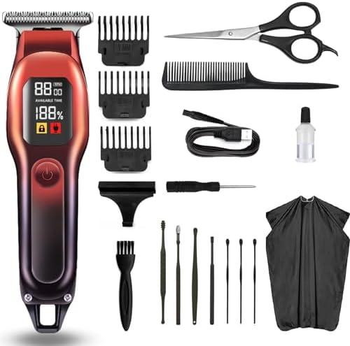 Cordless Clippers & Trimmers Set for Hair Cutting-Fast Charging, Precise & Sharp with Large Battery - Perfect for Home Use for Men, Women, Babies, Pets, and The Elderly, Black
