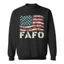 Vintage Usa Flag Trump Fafo Patriotic Retro Men's Long Sleeve Back Print, XL