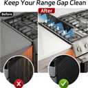 Stainless Steel Stove Gap Covers (2 Pack), Stove Gap Filler, Stove Counter Gap Guards for Kitchen, Range Trim Kit, Easy Clean with Heat Resistant, Adjustable Length 13.8 to 27.6, Width 0.79"