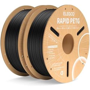 ELEGOO Rapid PETG Filament 1.75mm Black 1KG, High Speed Up to 600mm/s 3D Printer Filament Dimensional Accuracy +/- 0.02 mm, 1kg Cardboard Spool Fits for Most FDM 3D Printers
