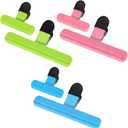 Chip Bag Clips, Wide Open Bag Clips for Food Storage with Heavy Duty Tight Seal Grip, 6 PCS (3 x L, 3 x S)