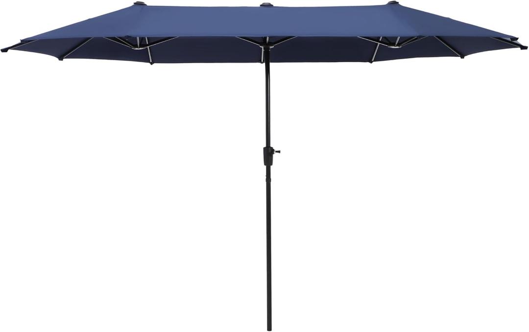 HERA'S PALACE 13 ft Rectangle Patio Umbrellas, Large Outdoor Umbrella with Crank, Powerful UV Protective, Table Umbrella Outdoor Patio for Backyard, Pool, Garden, Deck (Navy Blue)
