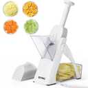 Safe Mandoline Slicer, Vegetables Potato Clips Slicer,Food Slicer,Thickness Adjustable for Cucumber Potato Carrot Lemon Only Slicer (White)