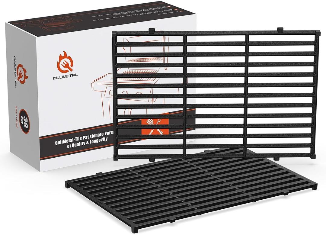 QuliMetal 17.5" Grill Grates for Weber Spirit 300/400 and Spirit II 300 Series,Spirit E/S-310 E/S-320 E/S-330,Spirit 700,Genesis Silver/Gold B & C,Genesis 1000-3500,Cast Iron Part for Weber 7638 7639