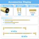 Extra Long Tension Curtain Rod, Gold, 41-86 Inch (4-7.1ft), Tension Rod