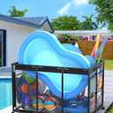 SHAPON Pool Storage Bin XXL-Large, Nylon Mesh Pool Float Storage Organizer for Noodles, Goggles, Floats & Balls, Outdoor Pool Toy Storage with Rolling Cart for Swimming Equipments, Black