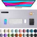Aothia Large PU Leather Desk Pad Protector  Non-Slip Mouse Pad & Writing Mat for Office/Home, Waterproof, Easy to Clean (31.5" x 15.7", Smoky Lavender)