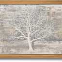 Framed Tree of Life Wall Art Pictures for Living Room, Modern 3D Textured Grey White Beige Tree Painting, Minimalist Nature Wall Decor for Bedroom, Bathroom, Office Home Decor 16x24 inch