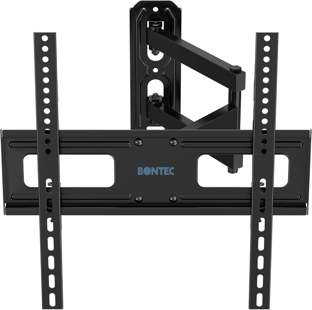 BONTEC Full Motion TV Wall Mount Swivel Tilt Extension for 26-60 Inch LED LCD Flat & Curved TVs, Corner Wall Mount TV Bracket Capability with 77lbs, Max. VESA 400x400mm