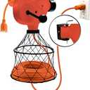 Chromex Wall Mounted Extension Cord Winder Organizer with 2 Fixed and 1 Swivel Wall Mount Brackets, Portable from Wall to Wall (Orange)