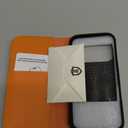 SHIELDON Real Leather Wallet Case for iPhone 17 Pro Max 6.9" 5G 2025 | Kickstand, RFID Blocking Credit Card Holder, Magnetic Closure, Folio, Shockproof Protective Phone Cover - Orange