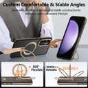 for Samsung Galaxy S23 FE Case with 360Spin Magnetic Stand-Finger Strap, [Fit for MagSafe][Mil-Grade Protection],Non-Slip Shockproof Rugged Ring Holder Matte S23 FE Phone Case (Desert Gold)