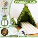 4 Sets Camp Teepee Tent Set Camping Party Tents Decorations Vbs Sunday School Backdrop Photography with Mattress Lights and Fake Vines for Camping Sleepovers Slumber Birthday Party Supplies, 47.24 x 47.24 x 55.12 inches