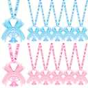 Tondiamo 60 Pcs Baby Shower Pacifier Necklace for Chupones Para Baby Shower Game Party Favor Acrylic Angel Pacifier Charm for Girl Boy Guest Gender Reveal Party Decoration Table Scatter(Pink and Blue)