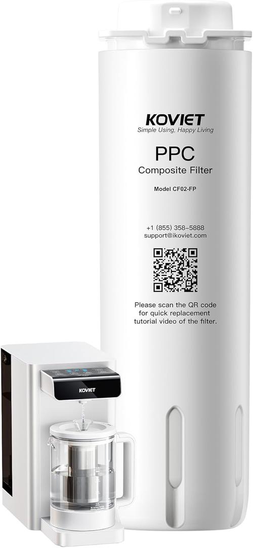 KOVIET CF02-FP PPC Filter Replacement Cartridge, Water Filter Element of Reverse Osmosis System Countertop, 4-6 Months Lifetime
