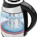 Chefman Electric Kettle with Temperature Control, 5 Presets LED Indicator Lights, Removable Tea Infuser, Glass Tea Kettle & Hot Water Boiler, 360° Swivel Base, BPA Free, Stainless Steel, 1.8 Liters