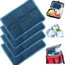 4 pcs Ice Packs for Lunch Boxes & Coolers - Reusable,Lightweight Cooler Ice Pack for Food Freshness, Drinks Freezer (6x4x0.7) - Non-Toxic Cooler for Picnic, School, Sports & Camping, Blue 