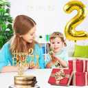 2nd Birthday Decorations for Baby Girls, Including Sash and Crown, Cake Topper and Candle 2, Number Balloon, 2nd Birthday Gifts for Girls