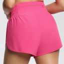 THE GYM PEOPLE Women's High Waisted Running Shorts Mesh Liner Gym Shorts | High waist, Quick dry, Zip pocket and hidden pockets, Mesh liner, for running, gym and daily wear (Pink, XL)