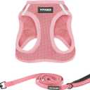 Best Pet Supplies Voyager Step-in Air All Weather Mesh Harness and Reflective Dog 5ft Leash Combo with Neoprene Handle, for Small, Medium and Large Breed Puppies - Set (Pink), Small