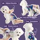 Pet Soft Dog Diapers Female Onesie Sanitary Pantie with Adjustable Suspender, Colorful Pattern Washable Puppy Diapers Female, Super Absorbent Underwear Dog Diaper for Heat (Floral, Mini-Small)